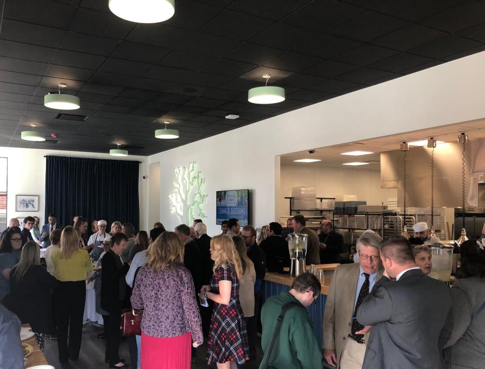 Sussex County Community College officials and members of the public visit the college's Culinary Institute during the facility's grand opening event on Main Street in Newton Thursday, April 27, 2023.