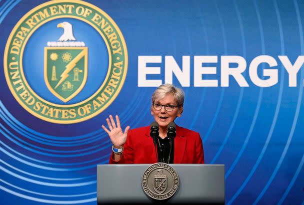 PHOTO: US Energey Secretary Jennifer Granholm announces a major scientific breakthrough from researchers at Nuclear Security and National Nuclear Security Administrations Lawrence Livermore National Laboratory in Washington, DC, Dec. 13, 2022. (Olivier Douliery/AFP via Getty Images)