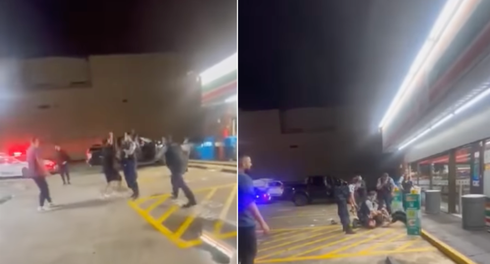 Footage of NSW police in violent fight outside 7-Eleven store 