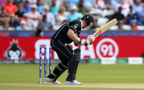 New Zealand's James Neesham is dismissed during the ICC Cricket World Cup group stage match at Riverside Durham, Chester-le-Street - Credit: &nbsp;Nigel French/PA Wire