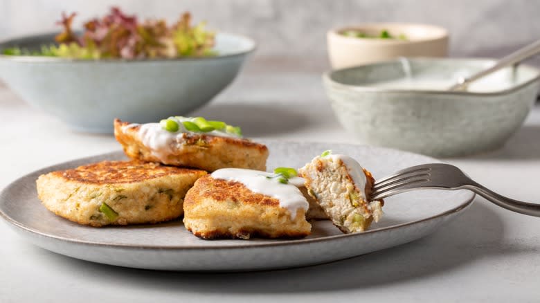 Plate of Greek zucchini fritters