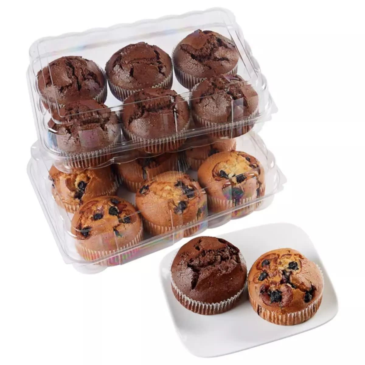 Kirkland Signature Muffins 12-Count 6 Blueberry 6 Double Chocolate