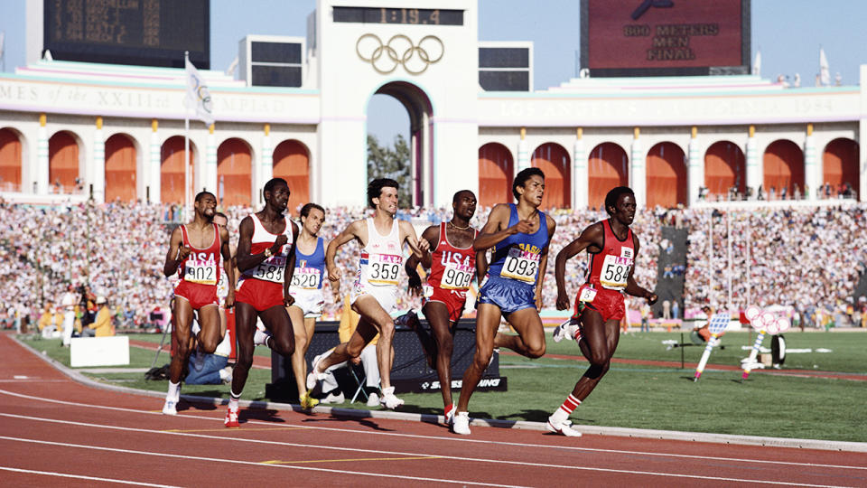 Donato Sabia, pictured here competing in the 800 metres at the 1984 Olympics in Los Angeles.