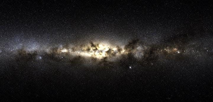 A band of galaxies resembling the Milky Way as seen from Earth.