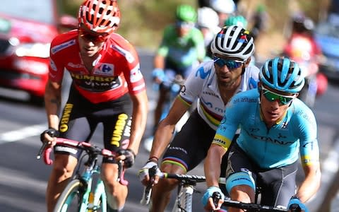 Sergio Higuita escapes to stage victory as Primoz Roglic tightens grip on leader's jersey with three days to go - Credit: EPA