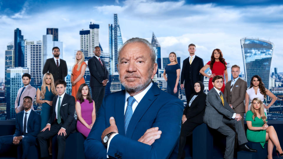 Lord Sugar and the contestants from the latest series of 'The Apprentice'. (BBC)