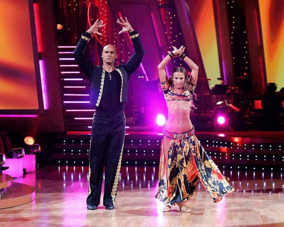 Jason Taylor and Edyta Sliwinska perform a dance on the sixth season of Dancing with the Stars.