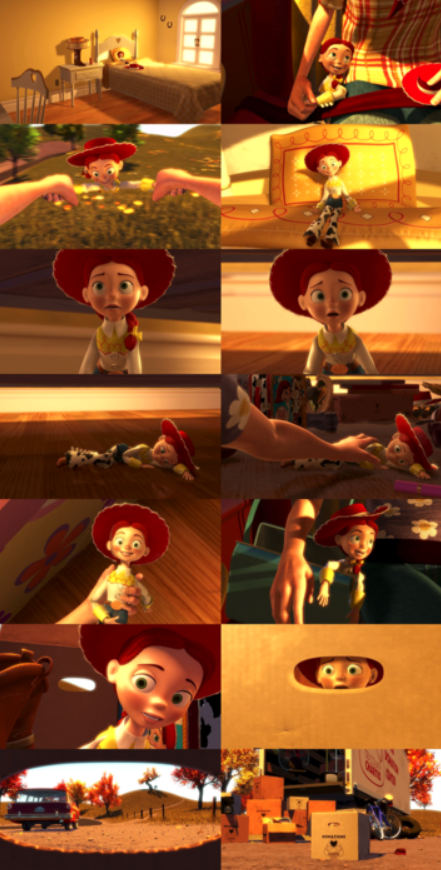 The montage of Jessie playing with her kid but then being left in a box and abandoned