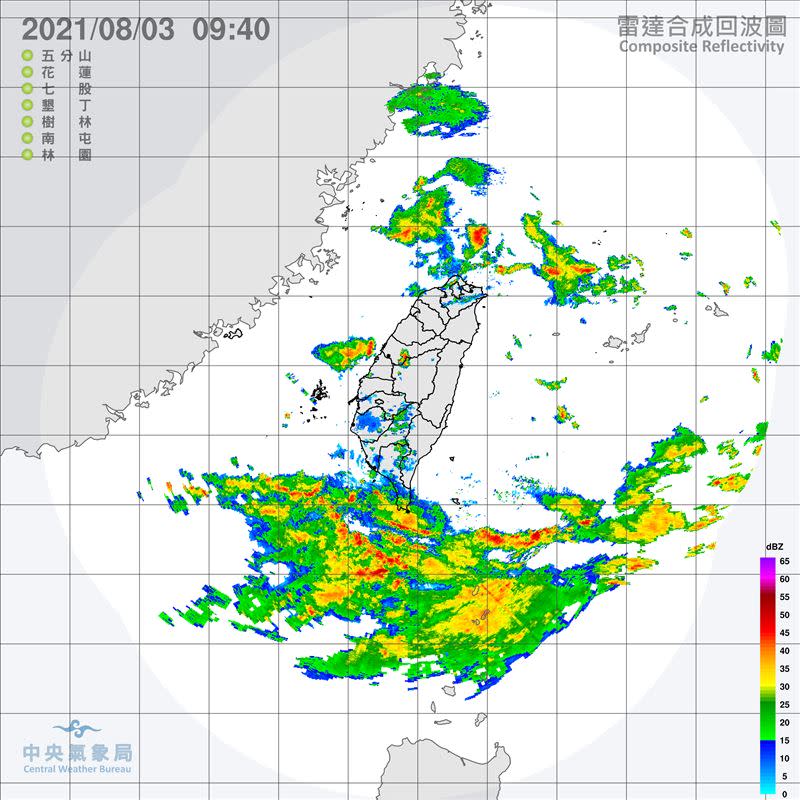 受到西南風持續影響，氣象局針對高屏地區持續發布大雨、豪雨特報。（圖／翻攝自氣象局）