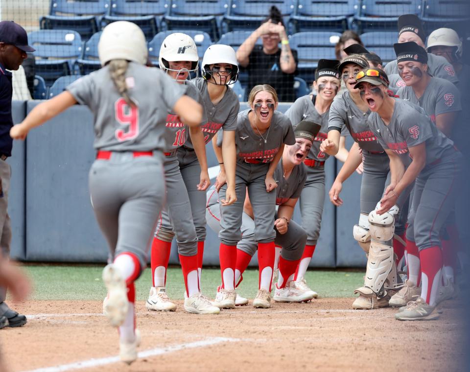 Spanish Fork plays Bountiful in the 5A softball championship game at the Miller Park Complex in Provo on Friday, May 26, 2023. Spanish Fork won 8-4. | Kristin Murphy, Deseret News