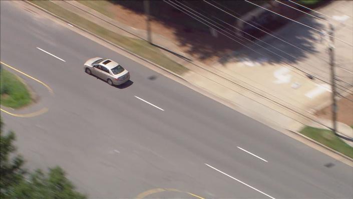 Chopper 9 Skyzoom was overhead as police follow a car in south Charlotte.