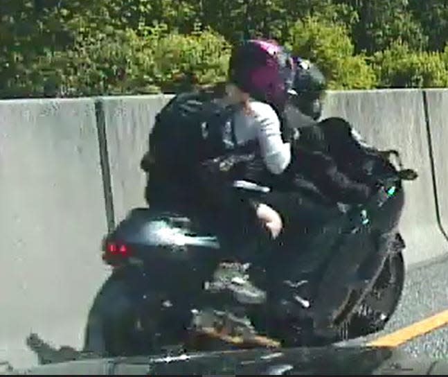 Pennsylvania State Police are asking residents help to identify a motorcyclist and passenger involved with dragging a trooper who attempted to remove them from the bike Saturday morning.