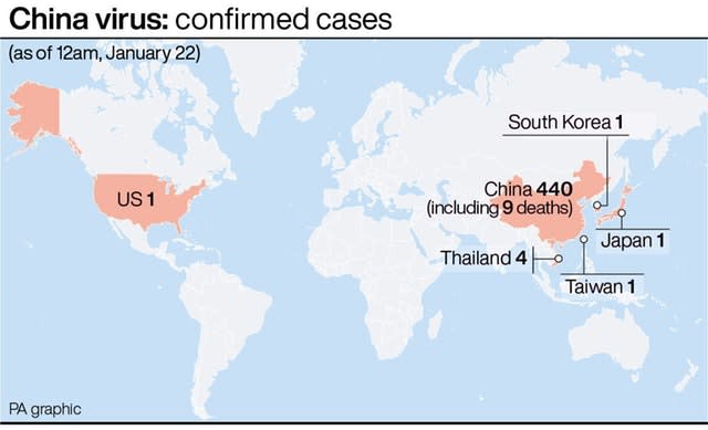 China virus: confirmed cases