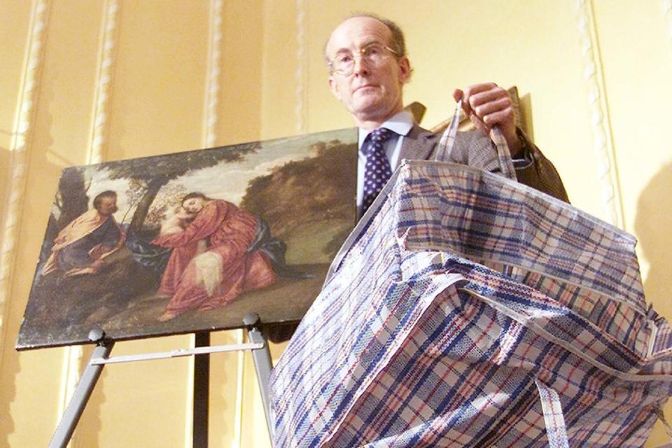 Tim Moore, general manager of Lord Bath’s Longleat Estate, with the recovered Titian painting, which is now being put up for auction (PA Archive)