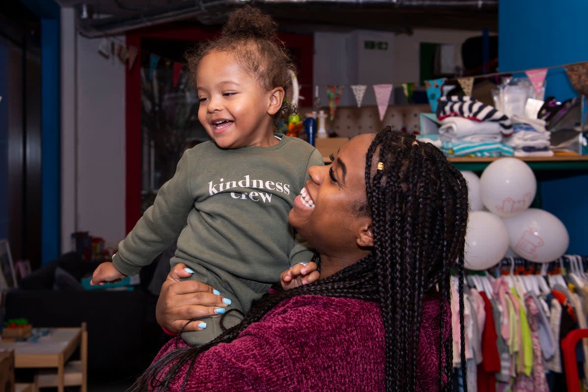 Sonia Amado and her 2-year-old Noah were helped by Little Village, a charity that supports families with babies and children under five living in poverty across London (Lucy Young)