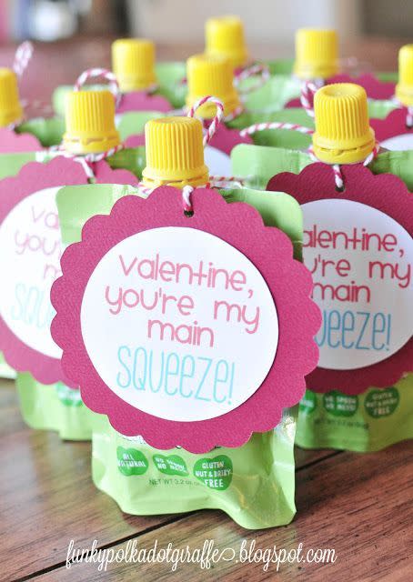 'You're My Main Squeeze' Juice Pouch Valentines