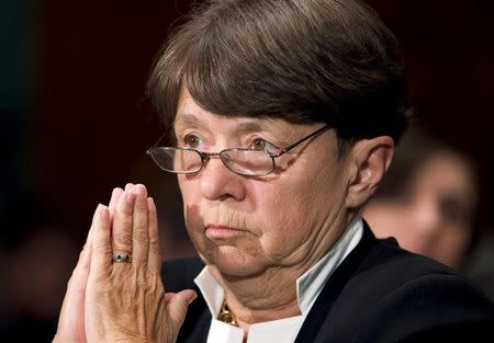 U.S. Securities and Exchange Commission (SEC) Chair Mary Jo White testifies at a Senate Banking, Housing and Urban Affairs Committee hearing on Capitol Hill, in this file photo taken in Washington July 30, 2013. REUTERS/Jose Luis Magana/Files