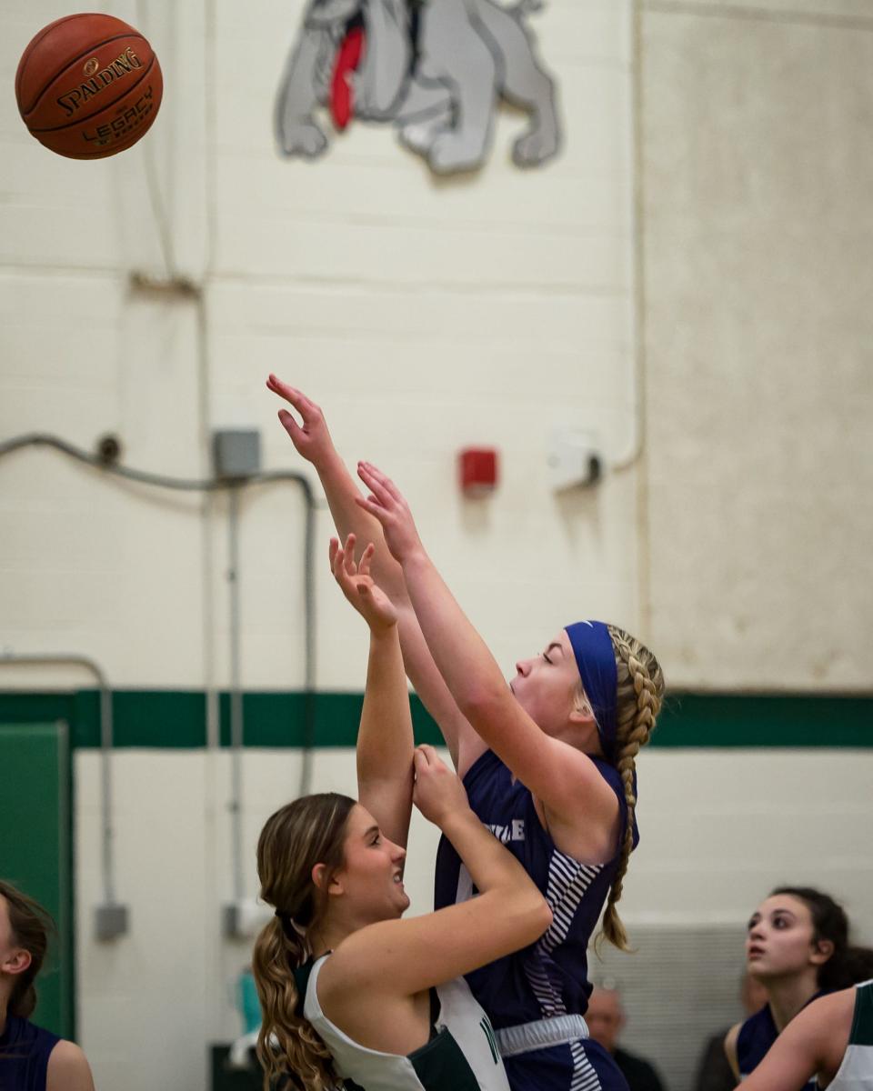 Waterville's Adrienne Neff shoots the ball at Westmoreland Central School on Tuesday, December 5, 2023.