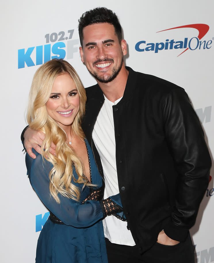 Amanda Stanton (L) and Josh Murray arrive at 102.7 KIIS FM's Jingle Ball 2016