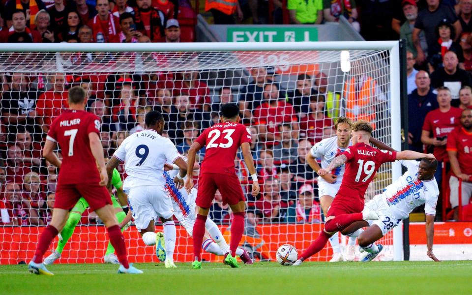 Liverpool's Harvey Elliott attempts a shot - PA