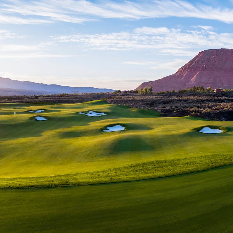 The practice range at Black Desert Resort, a $2 billion project that is hosting the Black Desert Championship this week, Thursday, Oct. 10, 2024 in Ivins, Utah, is shown. | Black Desert Resort via Associated Press