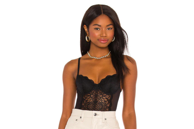 Ariana Grande's black lace crop top