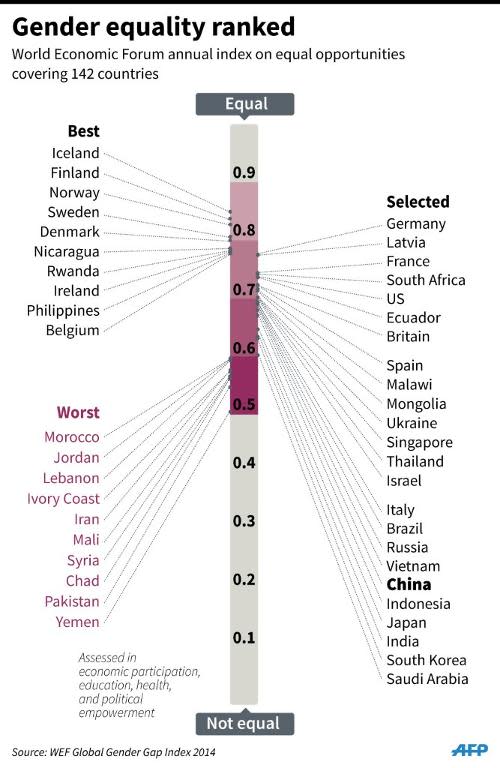 Graphic on the World Economic Forum gender equality index