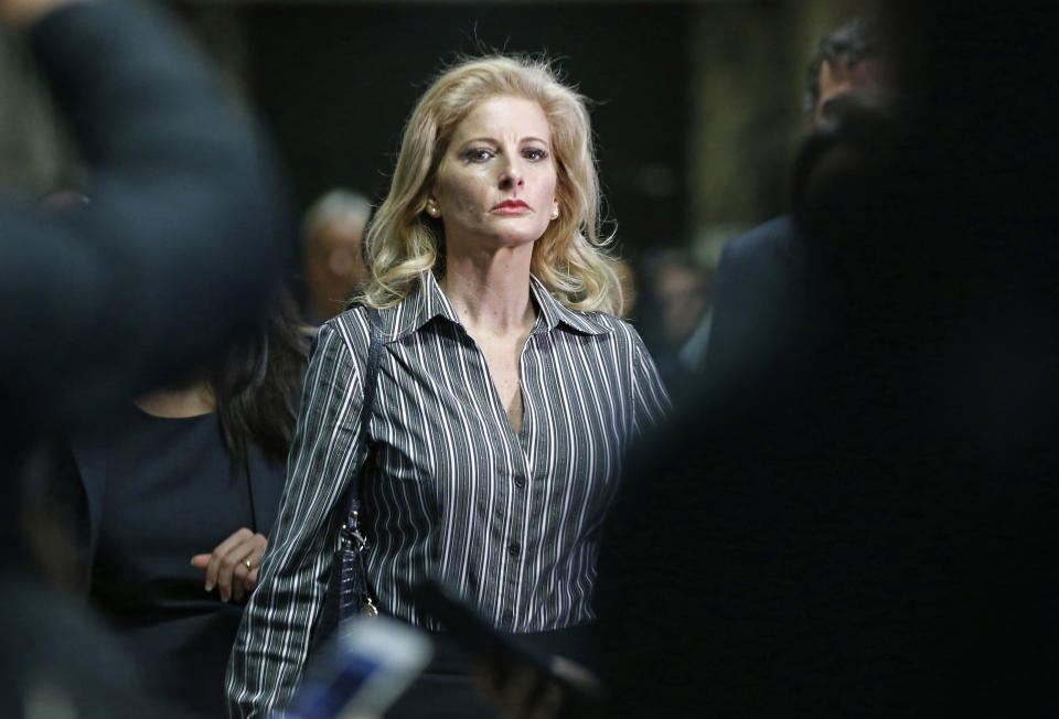 In this Dec. 5, 2017, file photo, Summer Zervos leaves Manhattan Supreme Court. Zervos claims Donald Trump forcibly groped and kissed her in 2007, then defamed her by saying she lied. (Photo: ASSOCIATED PRESS)