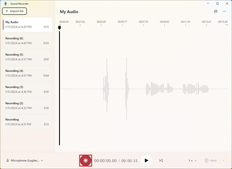 Windows 11 record audio button