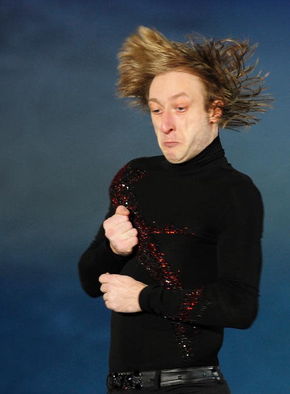 Russia's Yevgeny Plushenko performs at the 2010 European Figure Skating Championships in Tallinn, on January 24, 2010