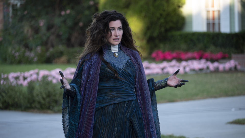 Kathryn Hahn as Agatha Harkness in the series finale of 'WandaVision'. (Credit: Disney+)