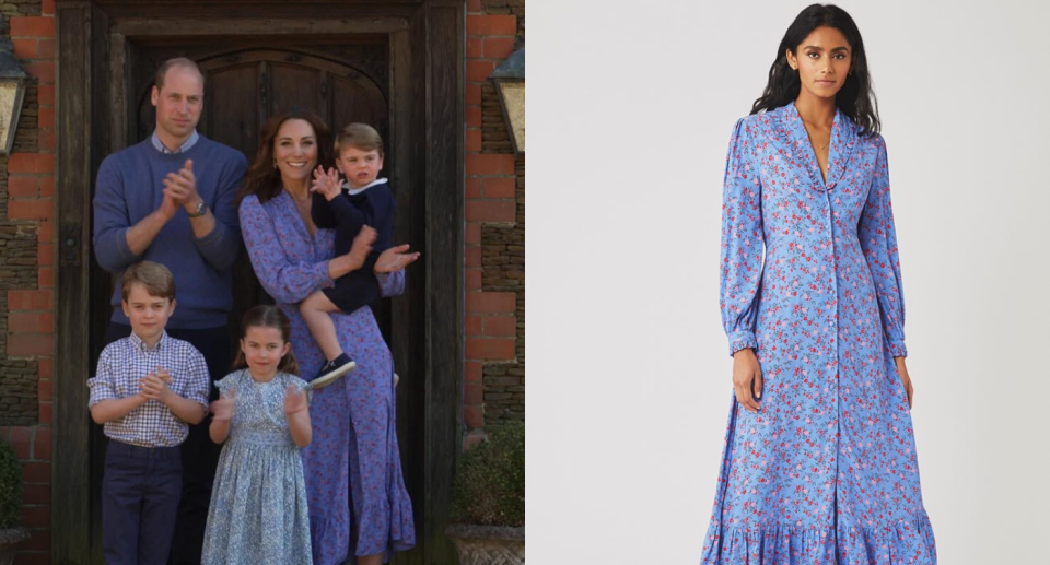 Kate Middleton's blue floral satin dress is on sale right now for 30% off 