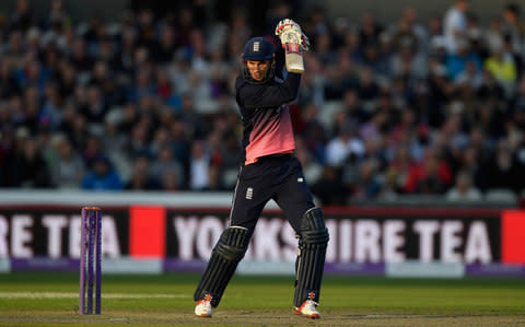 Alex Hales bats - Credit: Getty