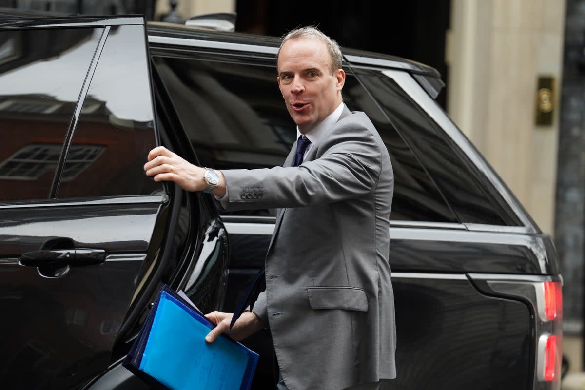 Deputy Prime Minister Dominic Raab arriving in Downing Street, London, for a Cabinet meeting (Stefan Rousseau/PA) (PA Wire)