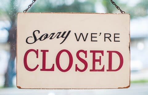 closed sign - Credit: Getty Images