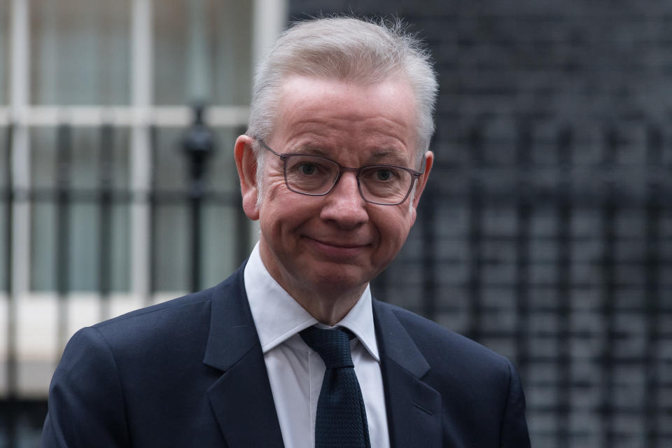 LONDON, UNITED KINGDOM - MAY 22, 2024: Secretary of State for Levelling Up, Housing and Communities, Minister for Intergovernmental Relations Michael Gove leaves 10 Downing Street in London, United Kingdom on May 22, 2024. (Photo credit should read Wiktor Szymanowicz/Future Publishing via Getty Images)