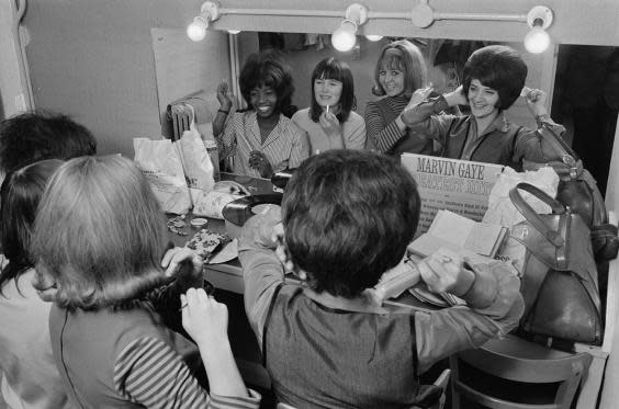 From left: Millie Small, Megan Davies, Lulu and Lantree backstage at the Gaumont in Bradford 1964