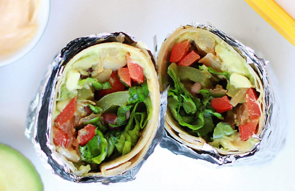 Avocado and Black Bean Burrito