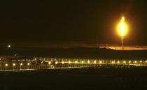 Shaybah oilfield complex is seen at night in the Rub' al-Khali desert, Saudi Arabia