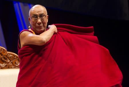 Tibet's exiled spiritual leader the Dalai Lama speaks during his "Human Approach to World Peace" speech in Toronto, in this October 22, 2010 file photo. REUTERS/Mark Blinch/Files