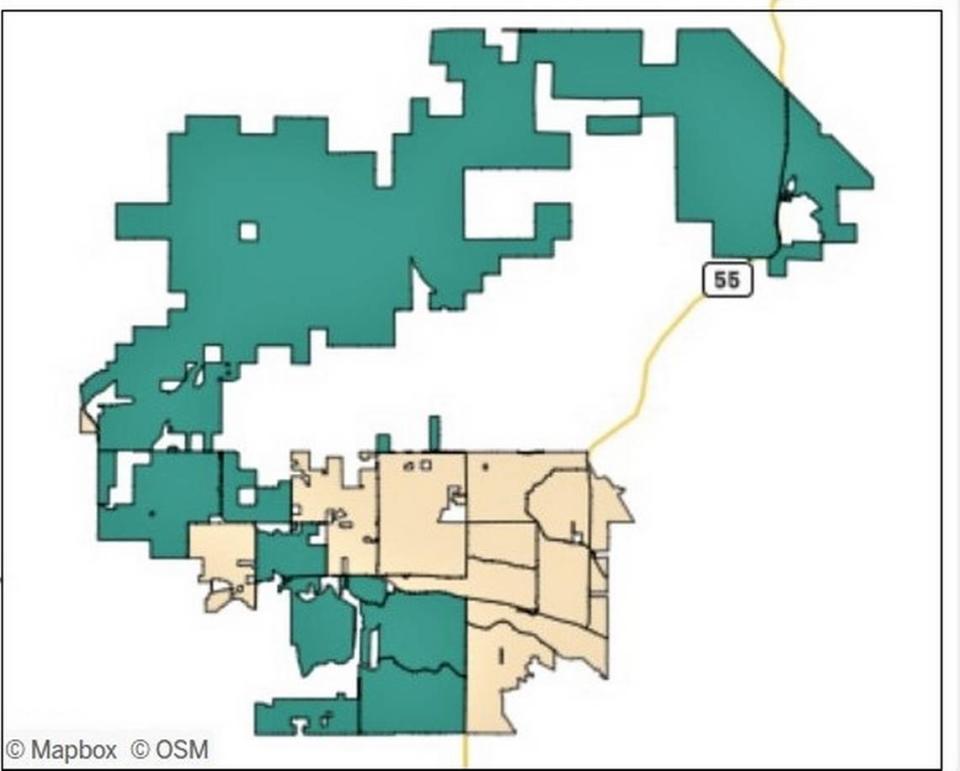 Ada County Elections’ map of results in the Tuesday, Dec. 5, 2023, runoff election between incumbent Mayor Jason Pierce and City Council President Brad Pike. Pike, the victor, won the lightly shaded precincts. Pierce carried the darkly shaded ones.