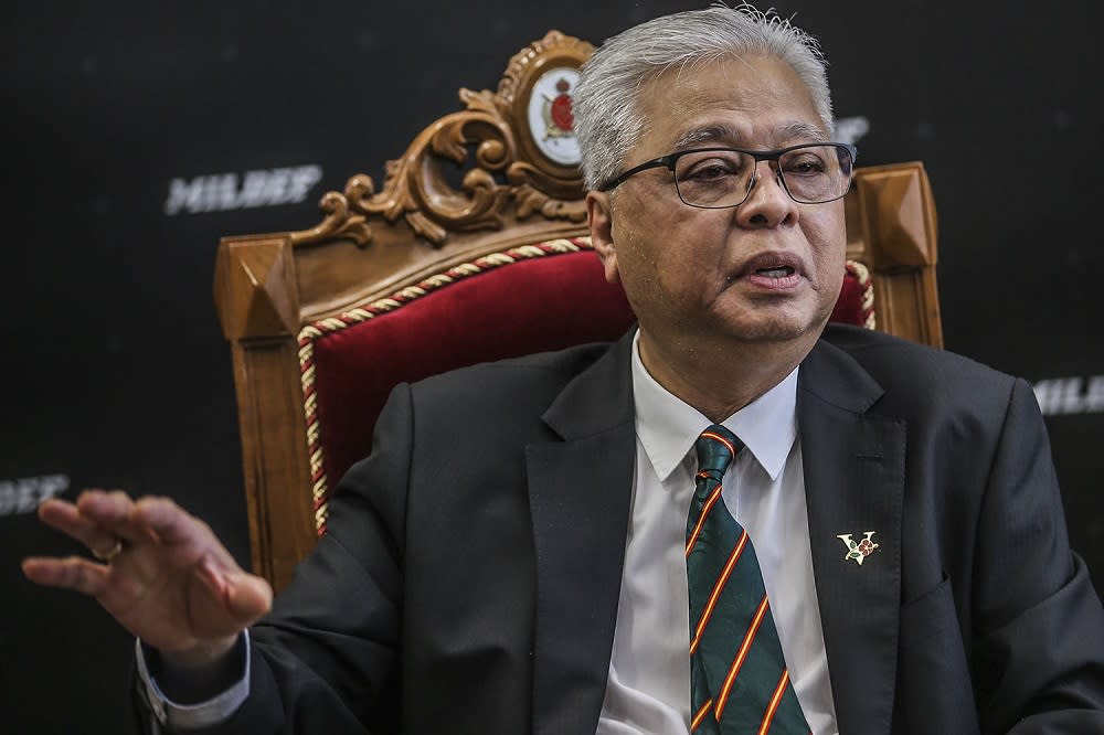 Senior Minister Datuk Seri Ismail Sabri Yaakob speaks to reporters after the naming ceremony of Malaysia's first locally produced High Mobility Armoured Vehicle in Kuala Lumpur April 2, 2021. ― Picture by Hari Anggara