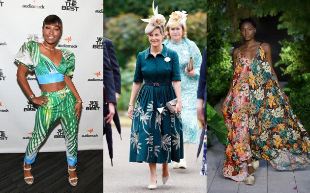 Tropical prints have appeared on red carpets, runways and royal outings lately. (Photo: Getty)