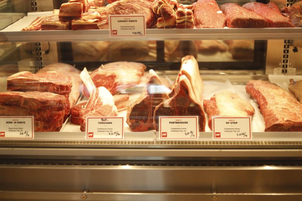 Different types of ribeyes are available inside the newly opened Buster’s Butcher, at 199 S. Highland St. in Memphis, Tenn., on Aug. 18, 2023.