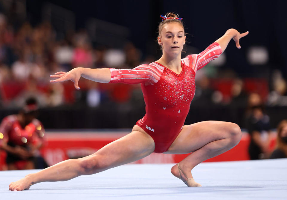 Grace McCallum competes in the floor exercise during the Women's competition of the 2021 U.S. Gymnastics Olympic Trials at America’s Center on June 27, 2021 in St Louis, Missouri.<span class="copyright">Jamie Squire/Getty Images—2021 Getty Images</span>