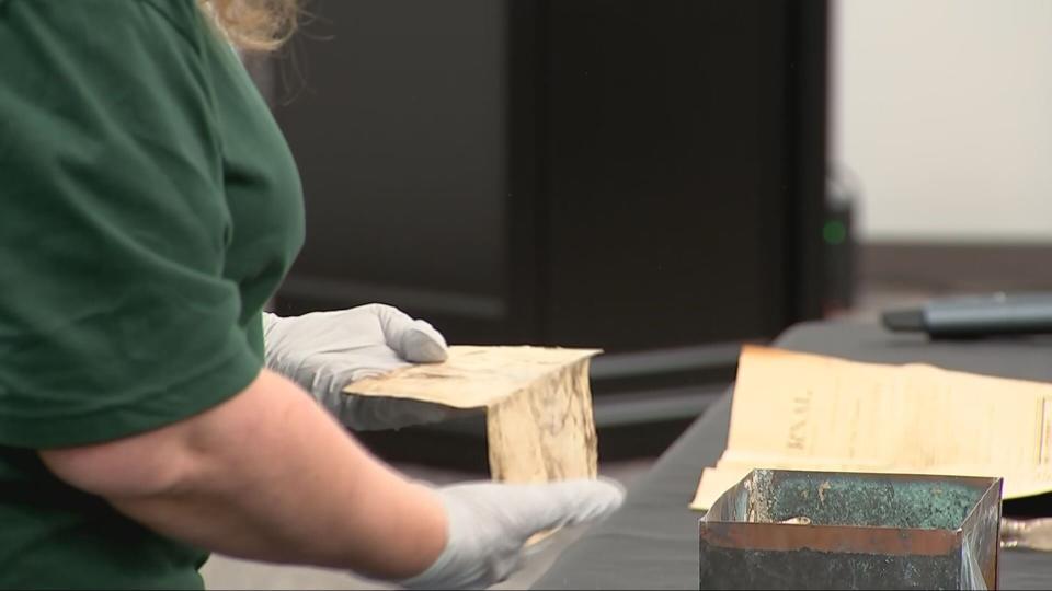 The Greene County Records Center and Archives opens a time capsule from 1915.