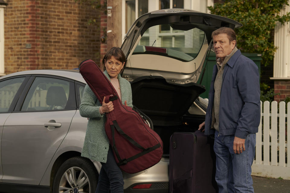 WARNING: Embargoed for publication until 00:00:01 on 02/03/2022 - Programme Name: Marriage - TX: n/a - Episode: n/a (No. n/a) - Picture Shows: L-R Emma (NICOLA WALKER), Ian (SEAN BEAN) - (C) The Forge - Photographer: Rory Mulvey