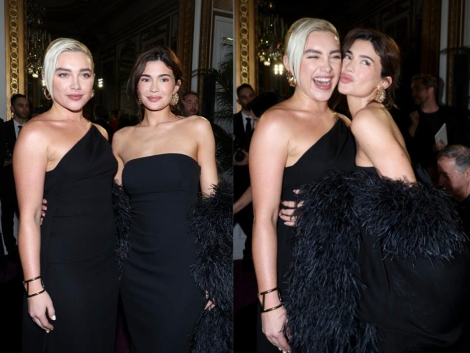 Florence Pugh and Kylie Jenner attend Valentino Haute Couture Spring/Summer 2024 in Paris, France (Getty Images)