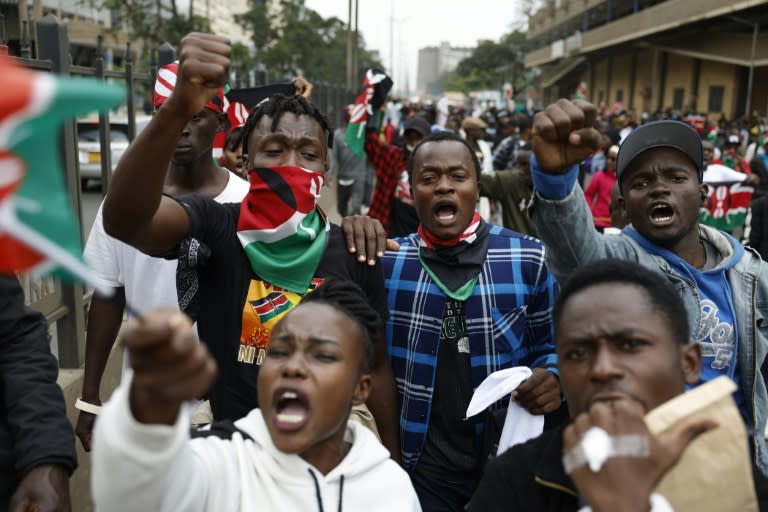 Une marche en hommage aux victimes des manifestations antigouvernementales, le 30 juin 2024 à Nairobi, au Kenya (SIMON MAINA)