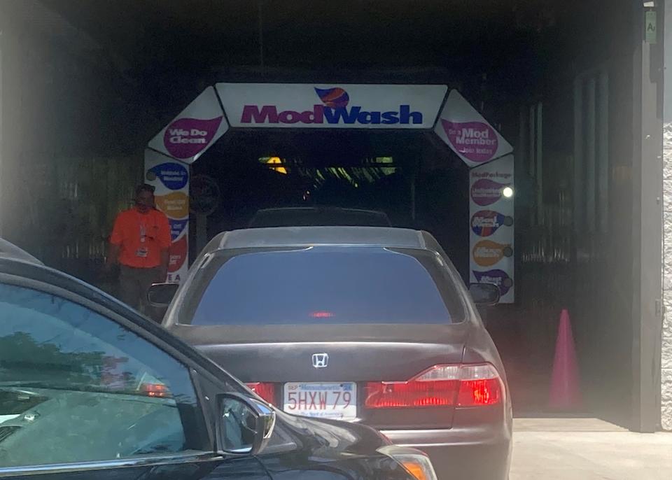 Cars enter a ModWash facility on Chapel Avenue in Cherry Hill.